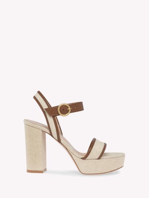 Gianvito Rossi Gianvito Rossi Milos Sandals in Brown Fabric And Nappa at Nordstrom