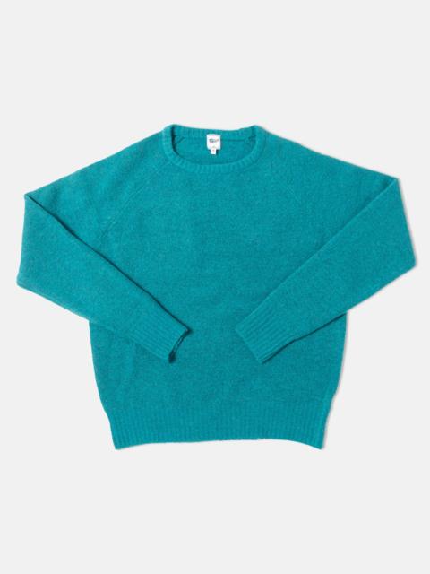 J. PRESS SOLID TURQUOISE CREWNECK SWEATER - TRIM FIT