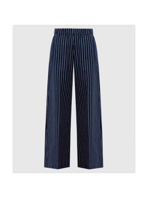 Brunello Cucinelli Brunello Cucinelli Navy Striped Wide Trousers