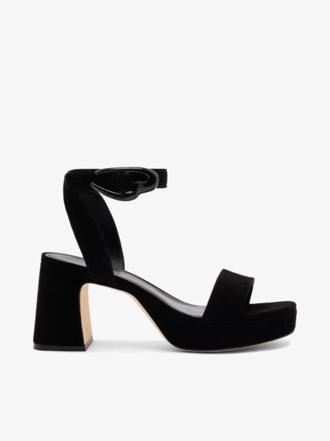 Larroudé Dolly Verona Low Sandal In Black Suede