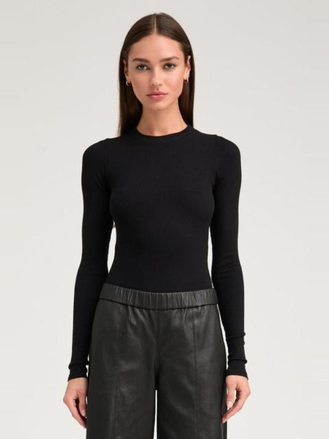 SPRWMN BLACK RIB LONG SLEEVE BABY TEE