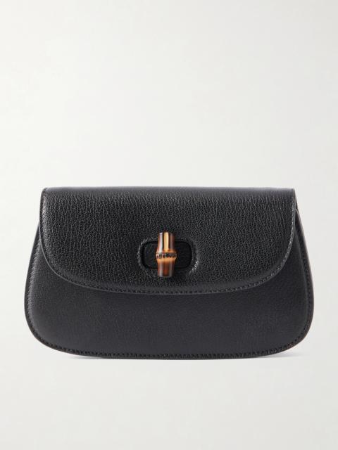 GUCCI Bamboo 1947 Textured-leather Clutch