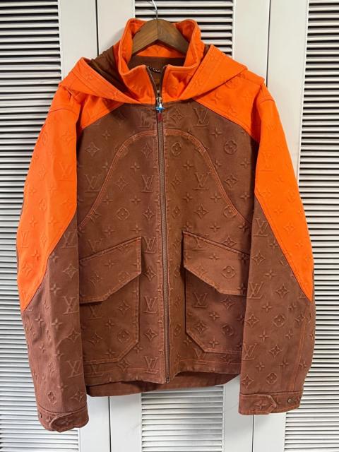 Louis Vuitton Louis Vuitton orange patchwork lumberjack denim jacket
