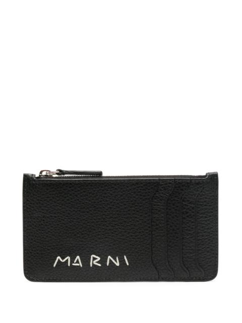 Marni embroidered-logo cardholder