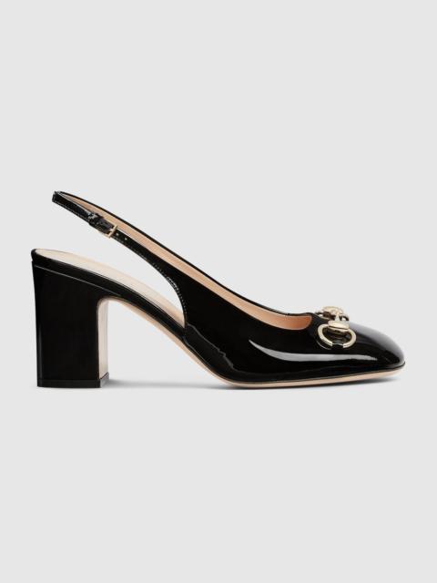 GUCCI Gucci Horsebit Patent Leather Slingback
