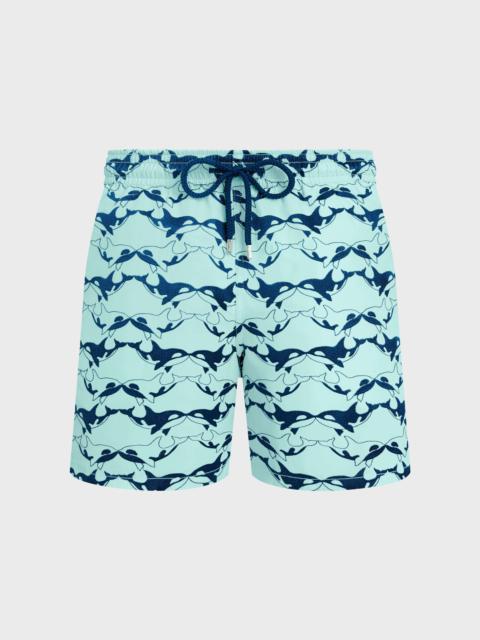 Vilebrequin MEN SWIM SHORTS EMBROIDERED ORCAS - LIMITED EDITION
