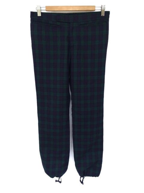 Other Designers Ships Jet Blue - 🇯🇵 Made Checked Plaid Drawstring Leg Wool Pants