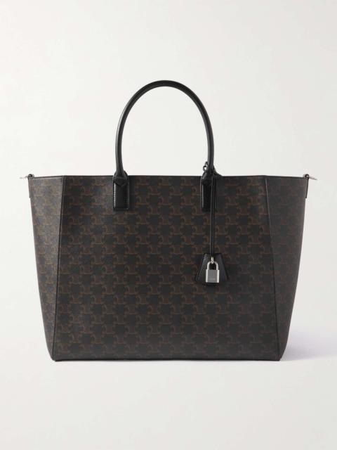 Cabas Triomphe Large Logo-Print Leather Tote Bag