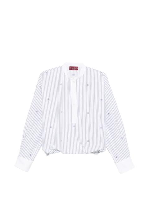 GUCCI Gucci Striped Embroidery Blouse