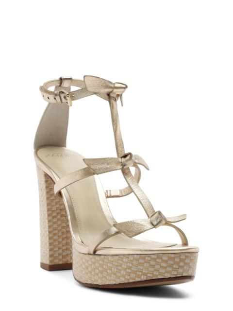 ALEXANDRE BIRMAN Alexandre Birman Slim Lolita Raffia Platform Sandal in Golden at Nordstrom