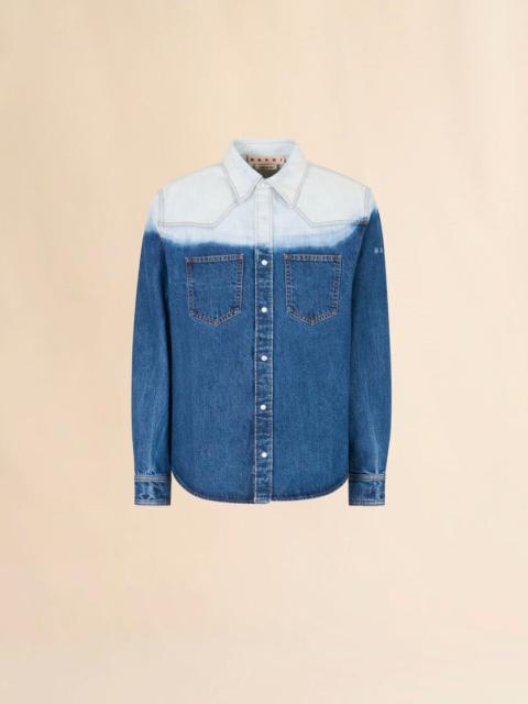 Marni BLUE DENIM SHIRT WITH DEGRADÉ FINISH