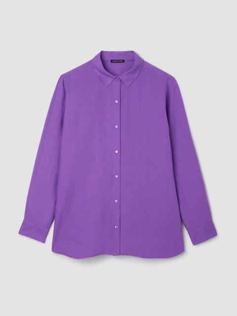 EILEEN FISHER Organic Handkerchief Linen Classic Collar Shirt