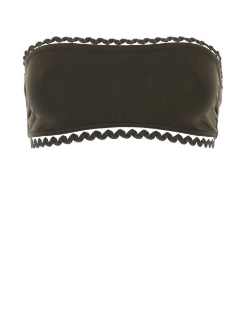 ERES Eres Women Dark Brown Stretch Nylon Bikini Top