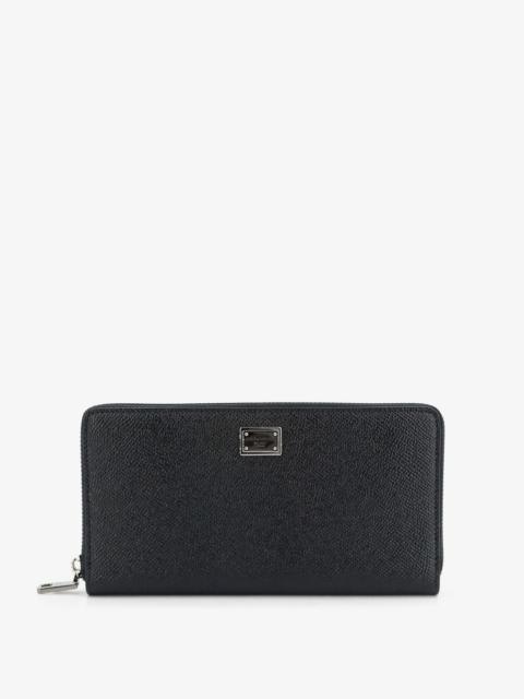 Dolce & Gabbana Dolce & Gabbana Hammered Leather Wallet Black
