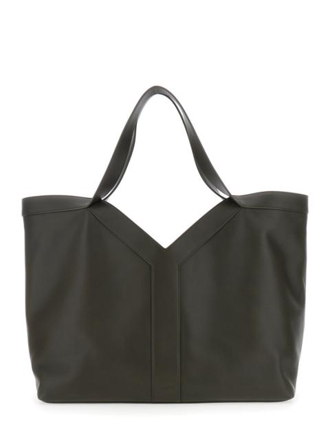 SAINT LAURENT Saint Laurent Men Green Tote Bag With Two Top Handles And Hook Closure In Leather Man
