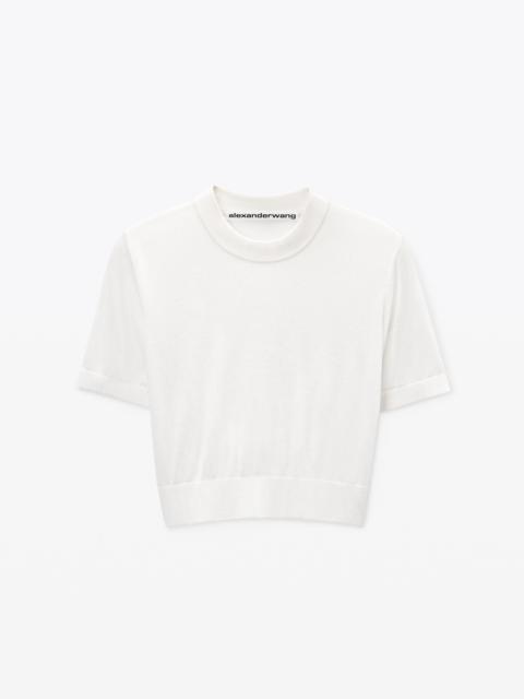 Alexander Wang White Clear Bead Hotfix Crewneck Tee