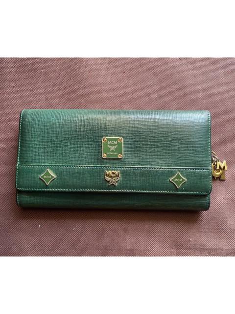 MCM Green Leather Long Wallet