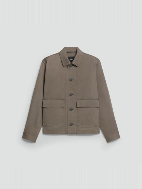 Theory Button-Up Jacket in Moonsoft Cotton