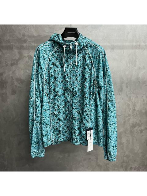 Louis Vuitton Louis Vuitton Blue All-Over Logo Print Hooded Long-Sleeve Jacket