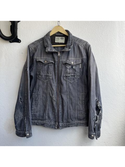 Japanese Brand - VINTAGE DOGMAN KAPITAL BORO DISTRESSED STRECTH DENIM JACKET