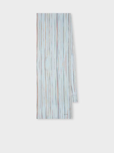 Paul Smith Light Blue 'Signature Stripe' Scarf