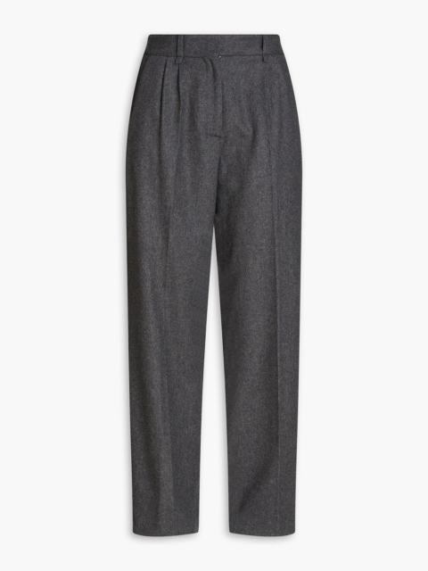 maje Wool-blend felt straight-leg pants