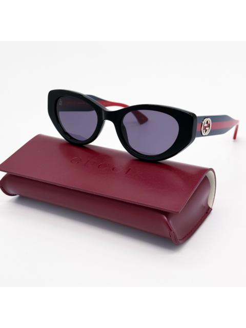 NEW GUCCI GG1862S 004 CAT EYE BLACK/BLUE WOMEN SUNGLASSES