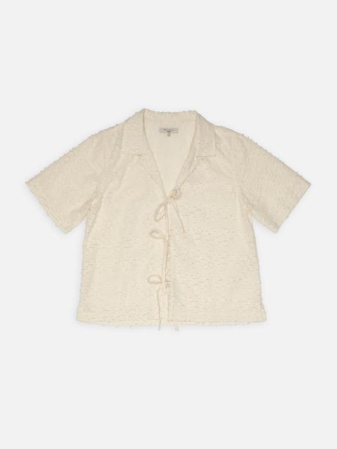 Nudie Jeans Moa Tie Fringe Shirt Offwhite