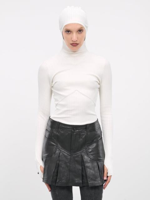 ANDREĀDAMO Rib-Knit Hoodie Top