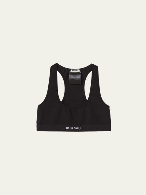 Seamless Jacquard Logo Cropped Top