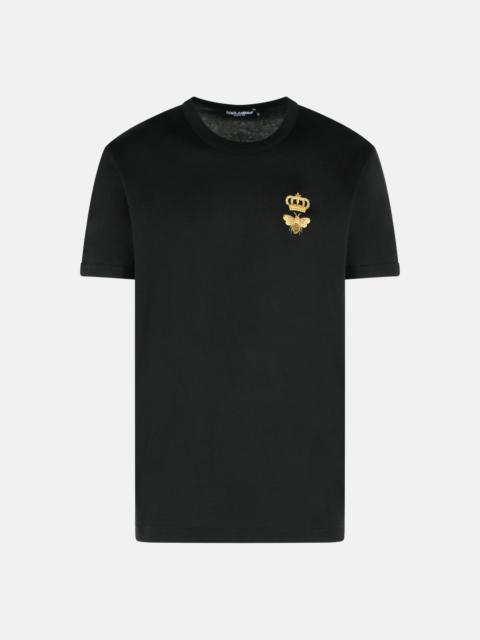 Dolce & Gabbana BLACK VISCOSE BLEND T-SHIRT