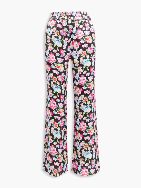 GANNI Floral-print satin pajama pants