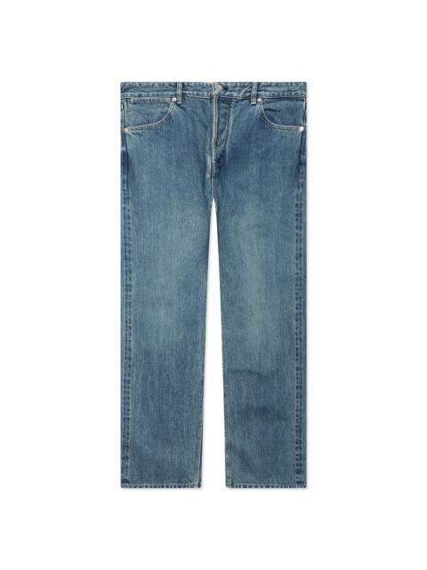 Jil Sander WASHED AND BLEACHED RAW DENIM TROUSERS - BLUE