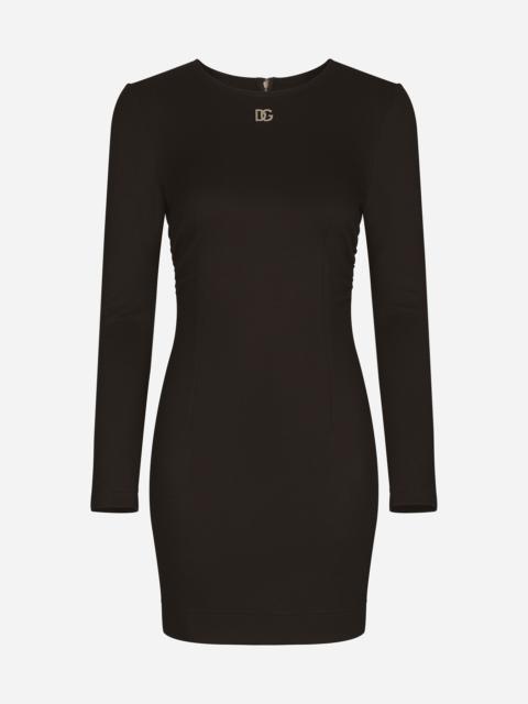 Dolce & Gabbana Short Milano rib dress with DG logo