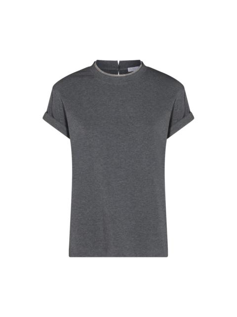 Brunello Cucinelli dark grey cotton t-shirt