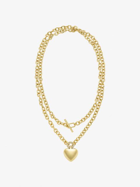 MICHAEL KORS Pavé Puffy Heart Pendant Necklace