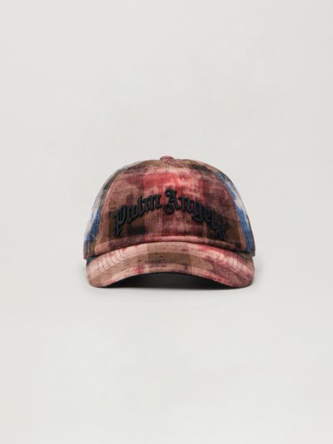 Palm Angels Curved Logo Check Cap