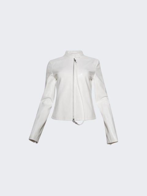 courrèges City Vinyl Biker Jacket Heritage White