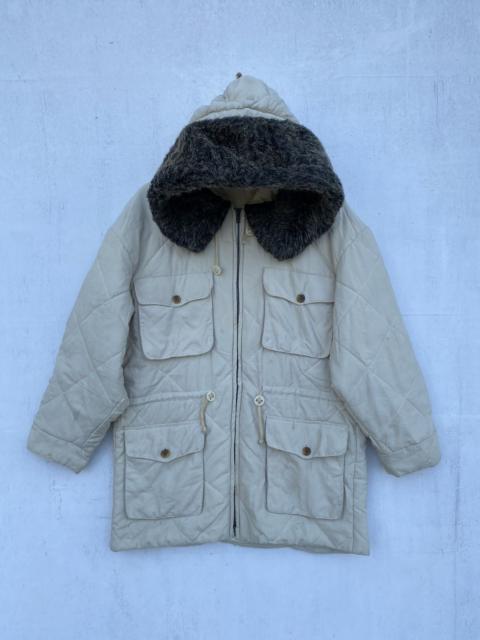 Other Designers FCUK × French Connection - FRENCH CONNECTION LONG JACKET WITH FUR HOODIES QUILTED STYLE