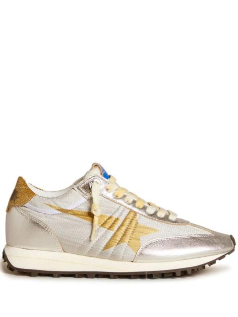 Golden Goose Golden Goose Women "Running Marathon" Nylon Upper Lamineted Toe And Spur Printed Star Glitter Heel