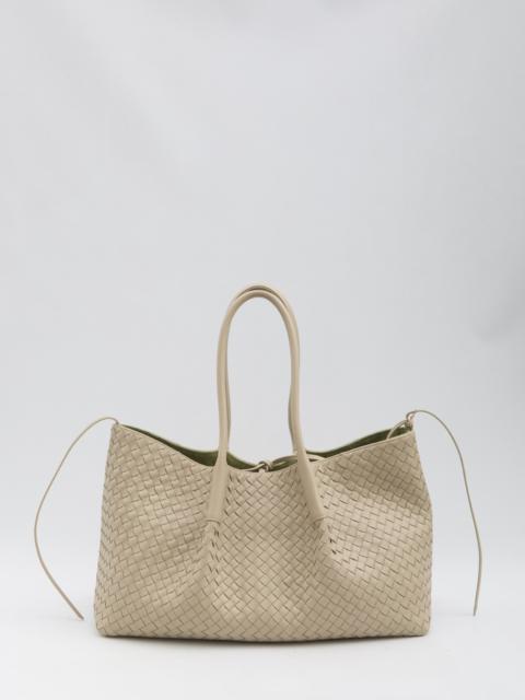 Bottega Veneta Beige And Green Reversible Pinacoteca Bag