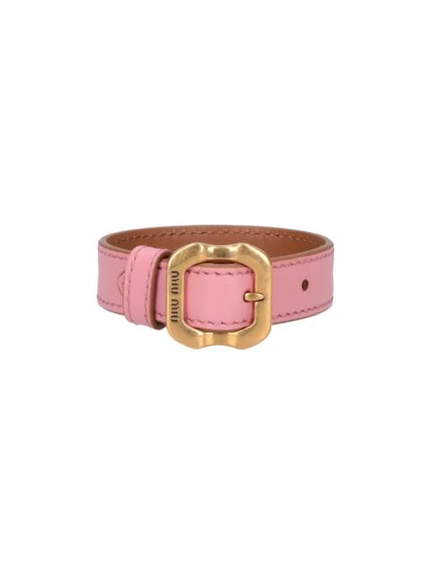 Miu Miu LEATHER BRACELET WITH BUCKLE