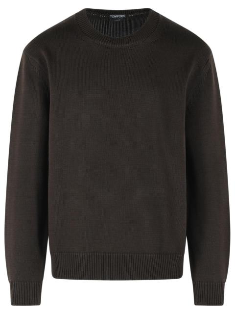 TOM FORD Tom Ford Brown Cotton And Silk Sweater