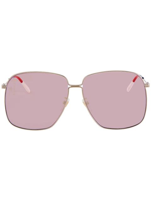 GUCCI Gucci Pink Oversized Ladies Sunglasses GG0394S 004 62