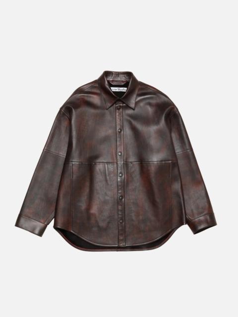 Acne Studios Leather shirt jacket - Red/black