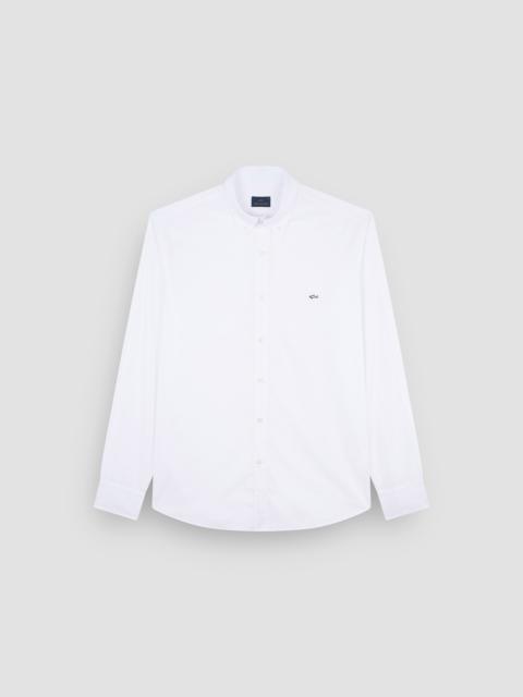 Paul & Shark COTTON POPLIN SHIRT WITH SHARK EMBROIDERY