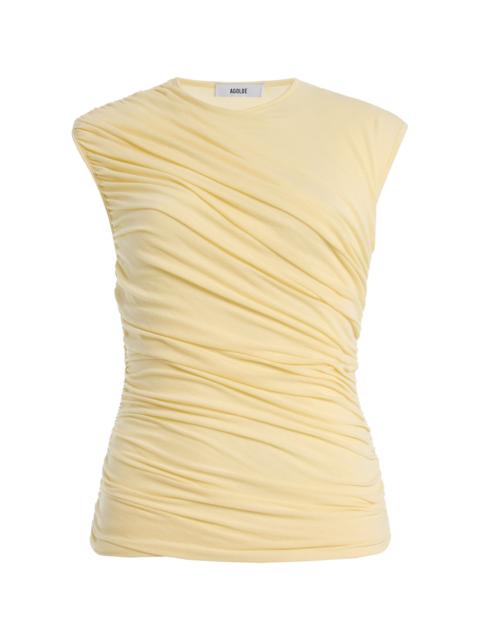 AGOLDE Ester Twist Jersey Tank Top yellow