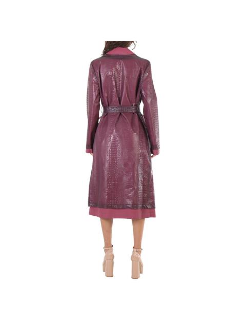 Other Designers Sies Marjan Devin Embossed Double Belted Reflective Trench Coat