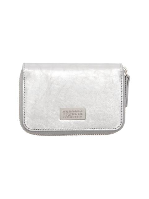 MM6 Maison Margiela Silver Numeric Leather Zip Wallet