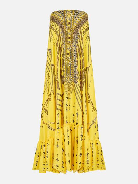 CAMILLA STRAPLESS MAXI WITH RUFFLE HEM